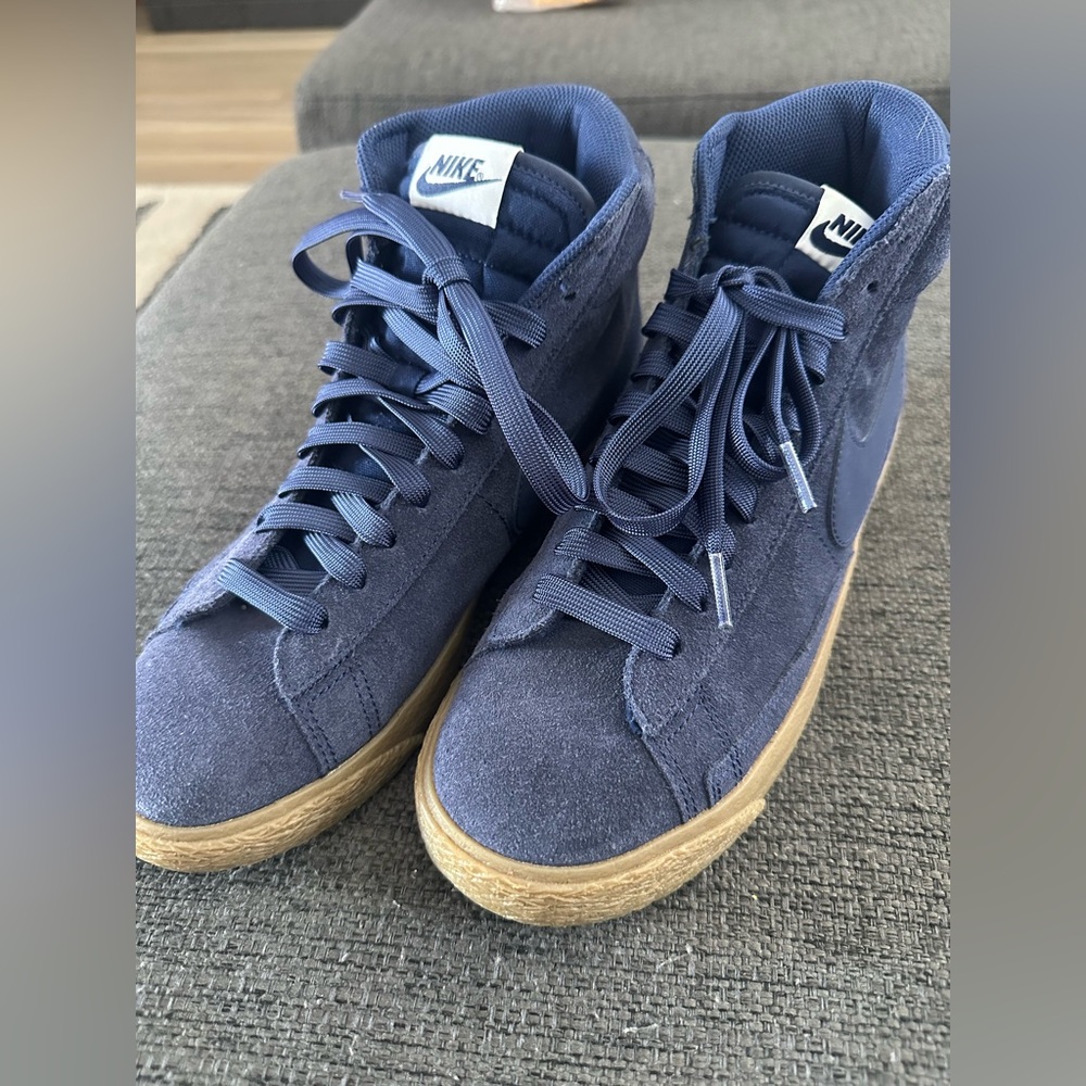 Nike Navy High-Top Sneakers with Gum Sole